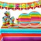 82 PCS Mexican Themed Fiesta Party Supplies Set Including Plates Cups Napkins Tablecloth and Banner for Cinco de Mayo, Mexican-Themed School Dance, Fiesta Themed Party
